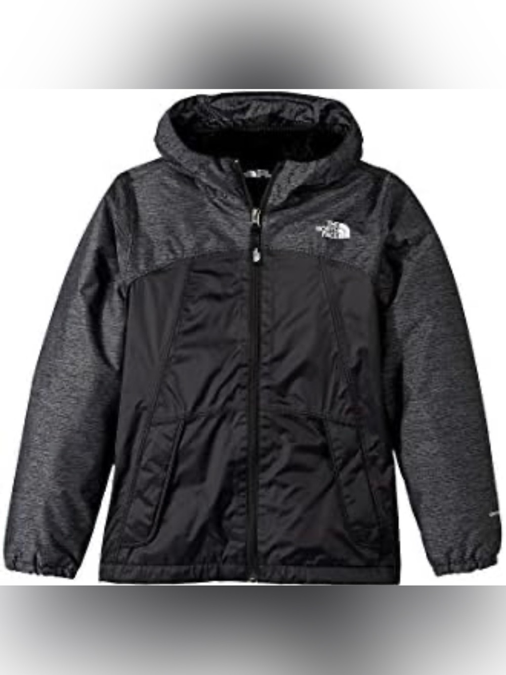 The North Face girls Black and charcoal Raincoat